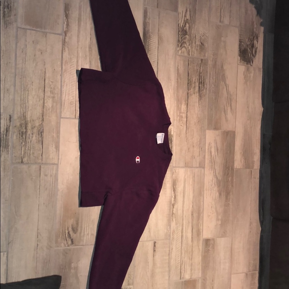 Reverse Weave Cropped Cut-Off Crew